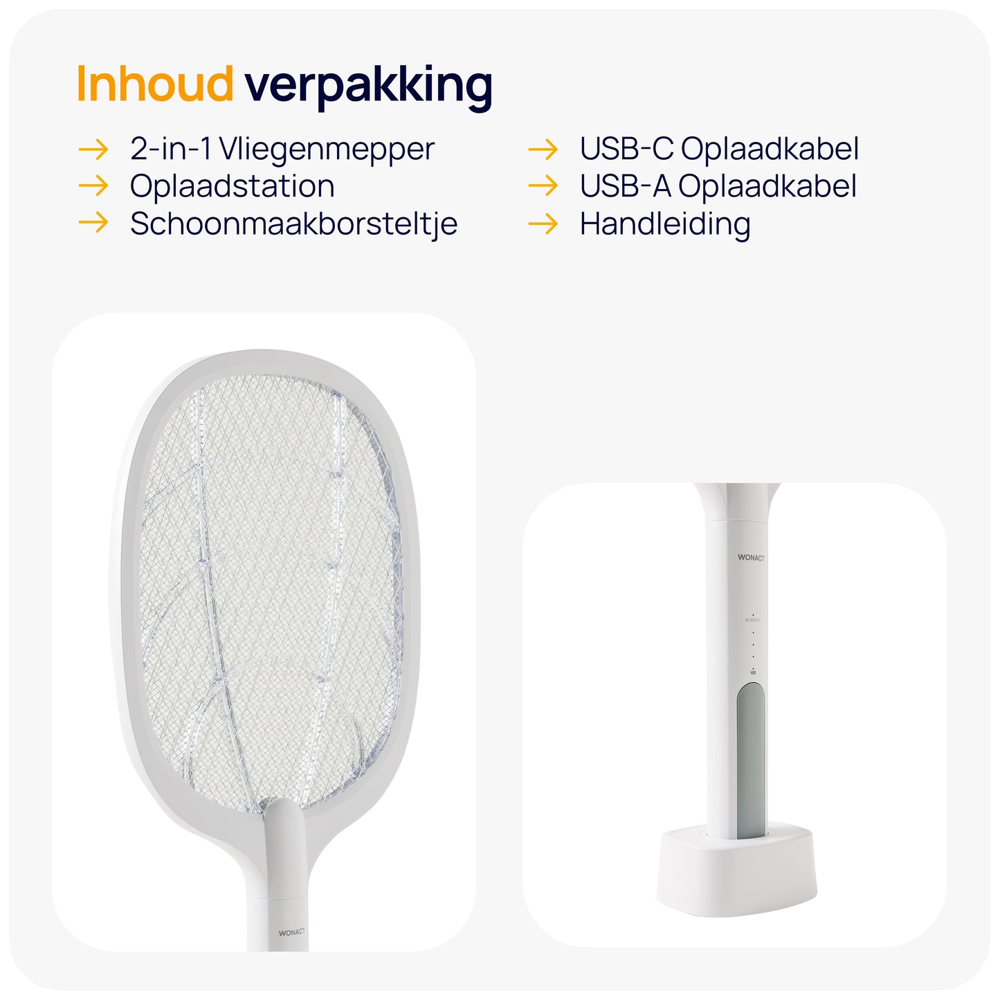 wonact elektrische vliegenmepper