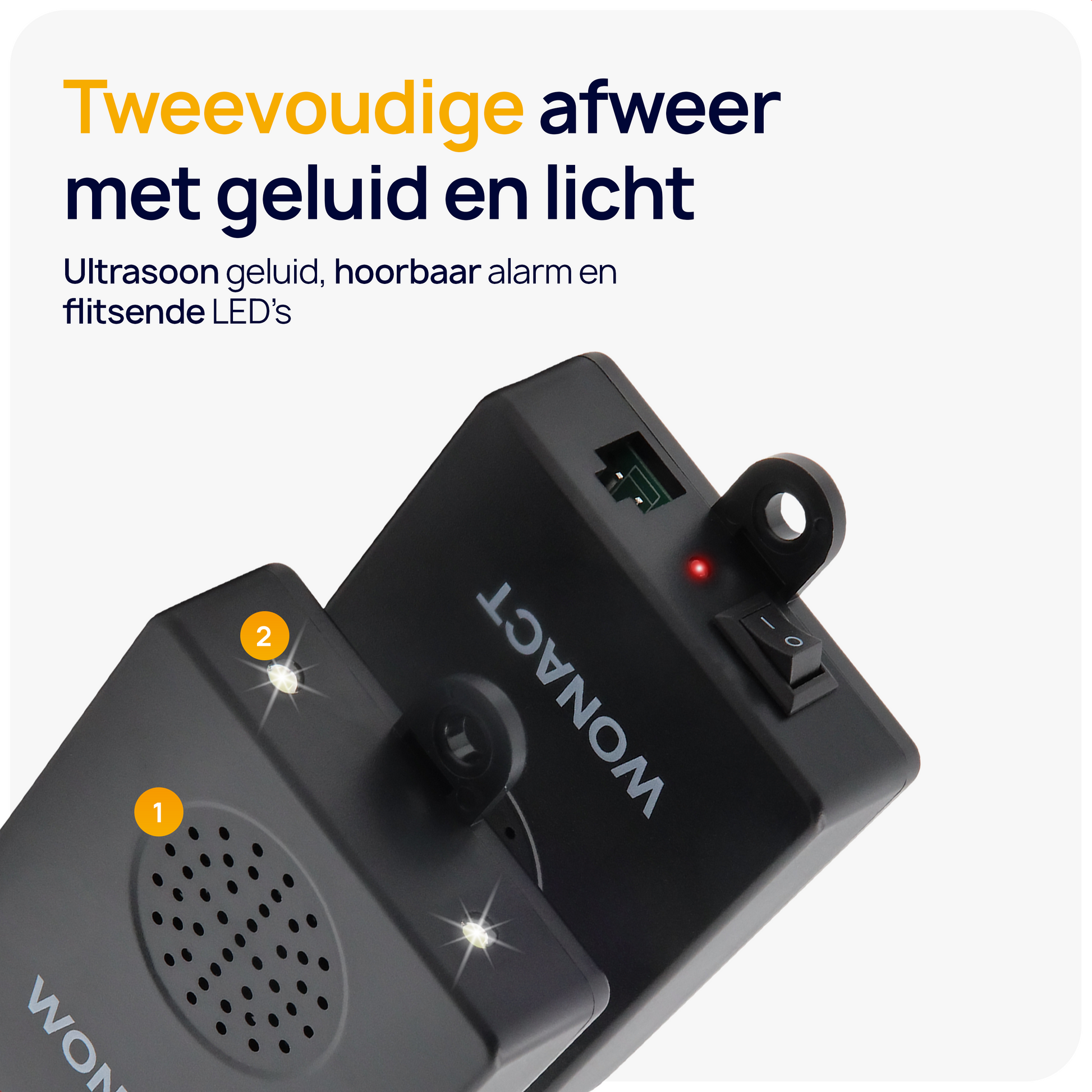 Abnaok Marterverjager voor de auto, 2 modi met multifrequentie Abnaok Marterverjager voor de auto, 2 modi met multifrequentie